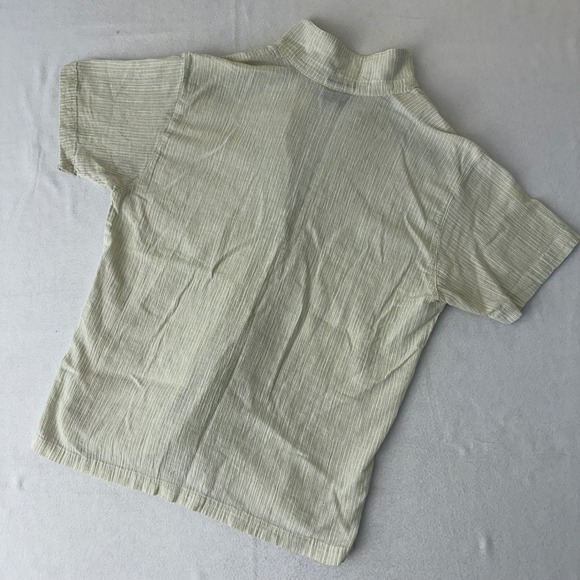 Patagonia Womens Medium Organic Cotton Seersucker Button Down Shirt Beige F25 - Picture 2 of 10